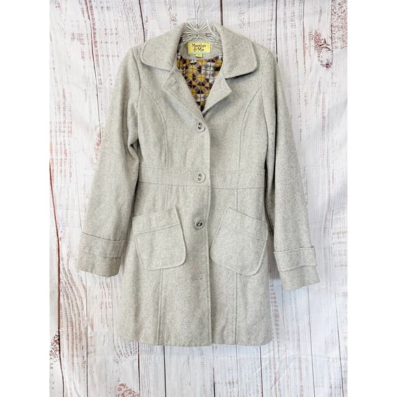 Maralyn & Me Jackets & Blazers - Maralyn & Me Wool Blend Coat Women’s Small Gray Button Front Peacoat Jacket